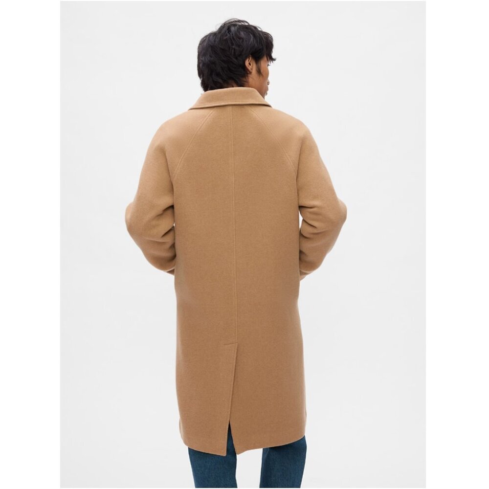 GAP Oversized Men's Wool-Blend Topcoat in Camel from 2024 - Picture 3 of 15